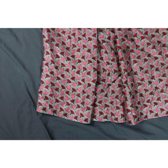 Tory Burch Top Womens Sz 4 Multi Dove Lotus Floral Print Silk Gazar Lined Zip - Picture 10 of 10